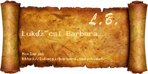 Lukácsi Barbara névjegykártya
